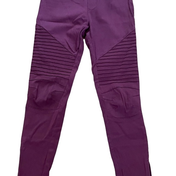 Umgee Burgundy Wine Moto Ankle Zip Leggings Size Small - Picture 7 of 8